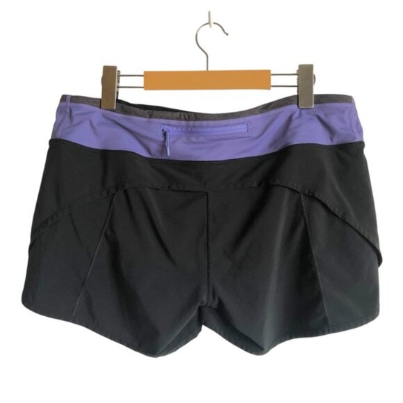 Lululemon Turbo Run Short Black / Persian Purple Size 10 - Picture 2 of 4